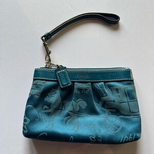 Coach Blue Graphic Wristlet
